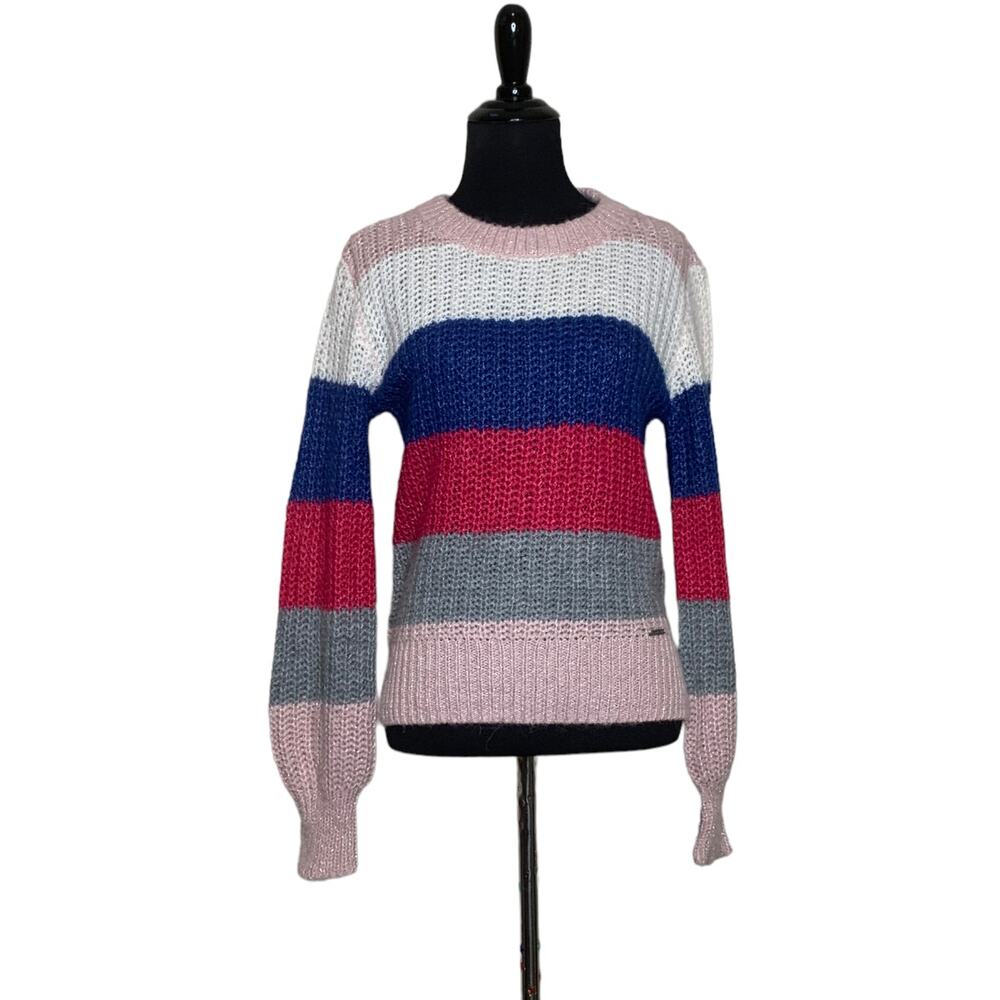 Abercrombie & Fitch Colorful Stripe Fuzzy Knit Sw… - image 8